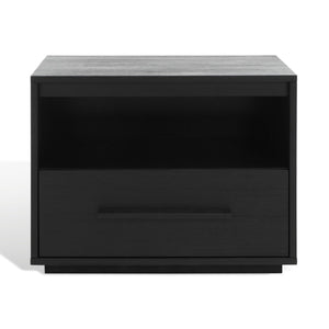 Safavieh Poesy 1 Drawer Nightstand XII23 Black Wood / Metal SFV7200C