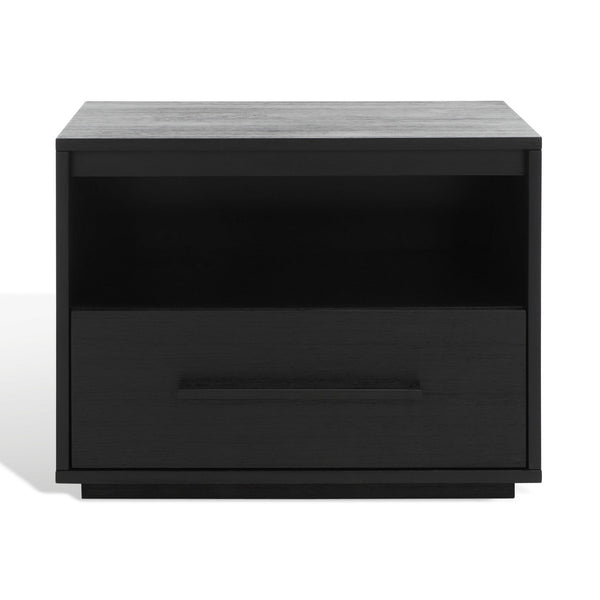 Safavieh Poesy 1 Drawer Nightstand XII23 Black Wood / Metal SFV7200C