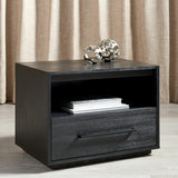 Safavieh Poesy 1 Drawer Nightstand XII23 Black Wood / Metal SFV7200C