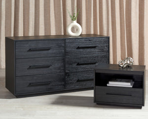 Safavieh Poesy 1 Drawer Nightstand XII23 Black Wood / Metal SFV7200C