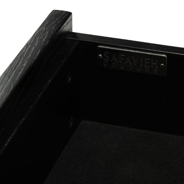 Safavieh ADELINE One-Drawer Nightstand with Marble Top and Antique Brass for Modern Bedroom Elegance Black SFV7202B