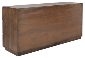 Safavieh ZEUS 6-Drawer Wood Dresser in Medium Oak - Modern Minimalism Meets Durable Craftsmanship for Storage SFV7204A