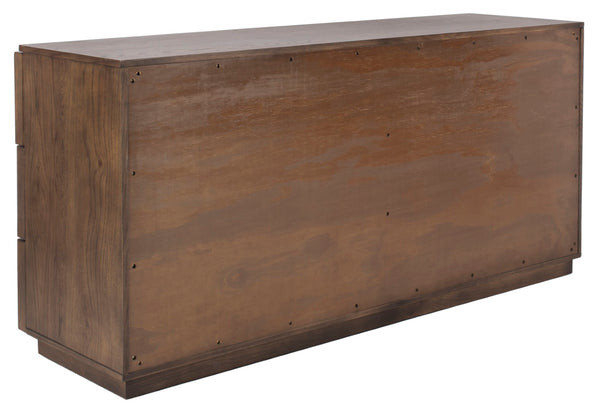 Safavieh ZEUS 6-Drawer Wood Dresser in Medium Oak - Modern Minimalism Meets Durable Craftsmanship for Storage SFV7204A