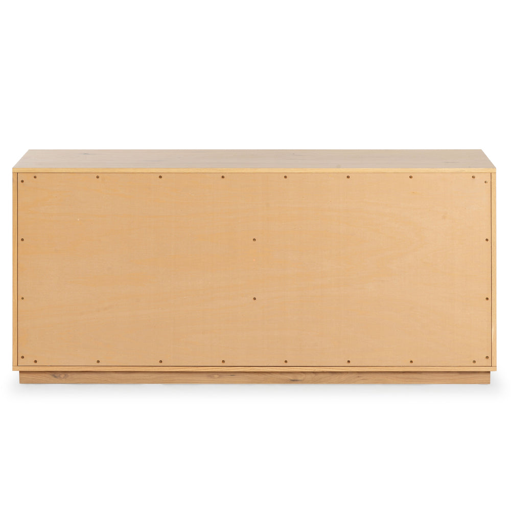 Zeus Six Drawer Wood Dresser With Framed Fronts — Contemporary Durable Storage, Spacious 63" Wide