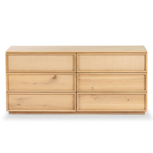 Zeus Six Drawer Wood Dresser With Framed Fronts — Contemporary Durable Storage, Spacious 63" Wide