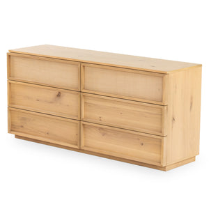 Zeus Six Drawer Wood Dresser With Framed Fronts — Contemporary Durable Storage, Spacious 63" Wide