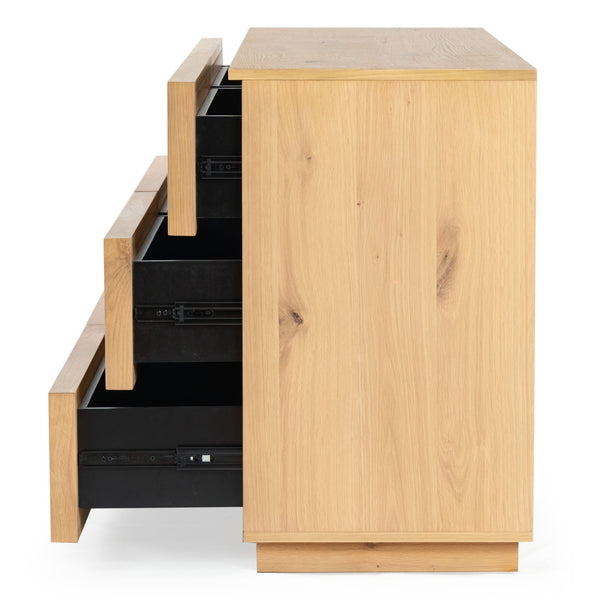 Zeus Six Drawer Wood Dresser With Framed Fronts — Contemporary Durable Storage, Spacious 63" Wide