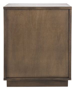 Safavieh ZEUS Two-Drawer Nightstand – Elegant Craftsmanship with Rustic Veneer for Modern Bedroom Style Medium Oak SFV7205A