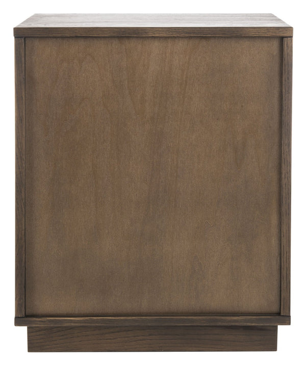 Safavieh ZEUS Two-Drawer Nightstand – Elegant Craftsmanship with Rustic Veneer for Modern Bedroom Style Medium Oak SFV7205A