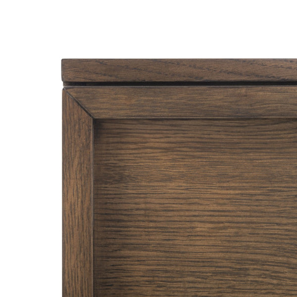 Safavieh ZEUS Two-Drawer Nightstand – Elegant Craftsmanship with Rustic Veneer for Modern Bedroom Style Medium Oak SFV7205A