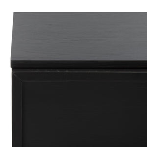 Safavieh ZEUS Two-Drawer Nightstand – Elegant Craftsmanship with Rustic Veneer for Modern Bedroom Style Black SFV7205C