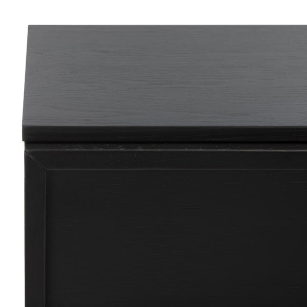Safavieh ZEUS Two-Drawer Nightstand – Elegant Craftsmanship with Rustic Veneer for Modern Bedroom Style Black SFV7205C