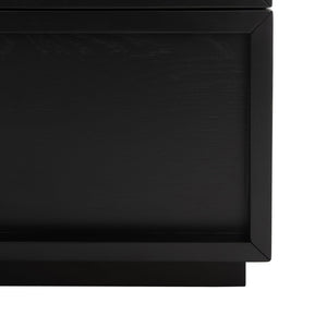 Safavieh ZEUS Two-Drawer Nightstand – Elegant Craftsmanship with Rustic Veneer for Modern Bedroom Style Black SFV7205C