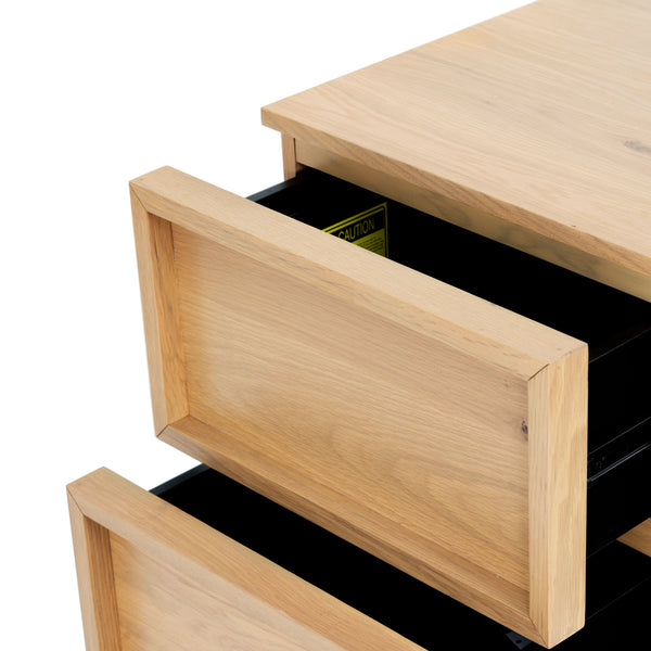 Safavieh Zeus 2-drawer Nightstand - Exquisite Natural Finish With Rustic Oak Veneer For Elegant Spaces Natural 5% Metal,8% Cork Veneer,30% Manufactured Wood,17% Plywood,40% Wood Percentage Sfv7205d