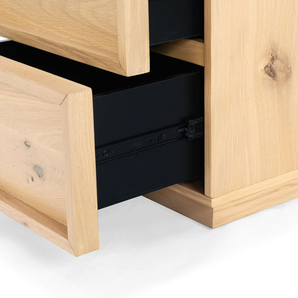 Safavieh Zeus 2-drawer Nightstand - Exquisite Natural Finish With Rustic Oak Veneer For Elegant Spaces Natural 5% Metal,8% Cork Veneer,30% Manufactured Wood,17% Plywood,40% Wood Percentage Sfv7205d