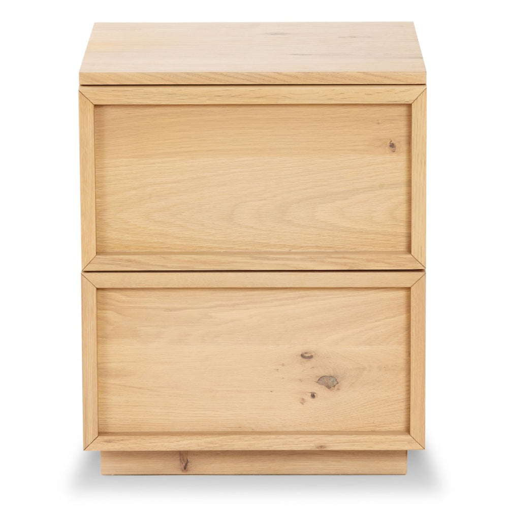 Safavieh ZEUS Two-Drawer Nightstand – Elegant Craftsmanship with Rustic Veneer for Modern Bedroom Style Natural SFV7205D