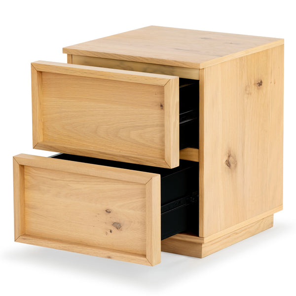 Safavieh Zeus 2-drawer Nightstand - Exquisite Natural Finish With Rustic Oak Veneer For Elegant Spaces Natural 5% Metal,8% Cork Veneer,30% Manufactured Wood,17% Plywood,40% Wood Percentage Sfv7205d