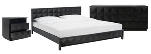 Safavieh PATTY 6-Drawer Dresser - Sculptural Contemporary Design with Spacious Storage for Modern Bedrooms Black SFV7206A