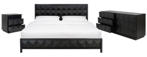 Safavieh PATTY 6-Drawer Dresser - Sculptural Contemporary Design with Spacious Storage for Modern Bedrooms Black SFV7206A