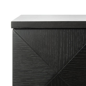 Safavieh PATTY 6-Drawer Dresser - Sculptural Contemporary Design with Spacious Storage for Modern Bedrooms Black SFV7206A