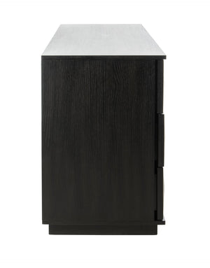 Safavieh PATTY 6-Drawer Dresser - Sculptural Contemporary Design with Spacious Storage for Modern Bedrooms Black SFV7206A