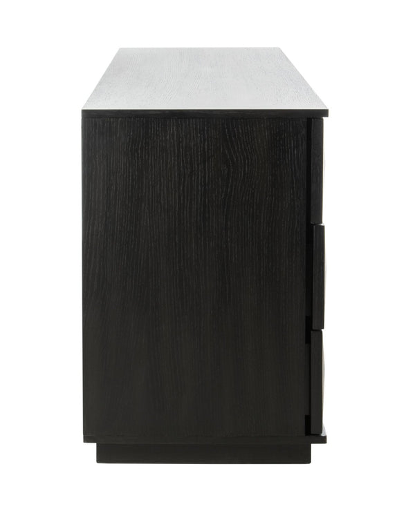 Safavieh PATTY 6-Drawer Dresser - Sculptural Contemporary Design with Spacious Storage for Modern Bedrooms Black SFV7206A