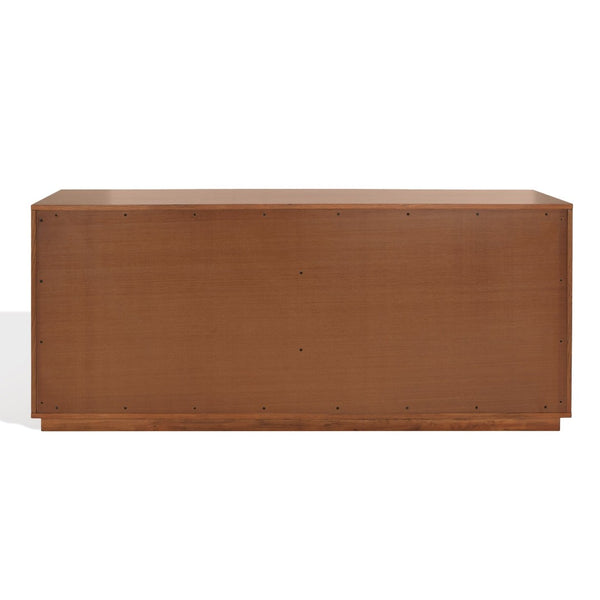 Safavieh PATTY 6-Drawer Dresser - Sculptural Contemporary Design with Spacious Storage for Modern Bedrooms Walnut SFV7206B