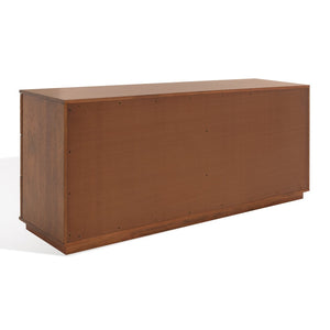 Safavieh PATTY 6-Drawer Dresser - Sculptural Contemporary Design with Spacious Storage for Modern Bedrooms Walnut SFV7206B