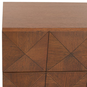 Safavieh PATTY 6-Drawer Dresser - Sculptural Contemporary Design with Spacious Storage for Modern Bedrooms Walnut SFV7206B