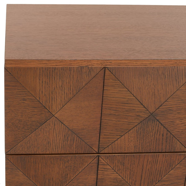 Safavieh PATTY 6-Drawer Dresser - Sculptural Contemporary Design with Spacious Storage for Modern Bedrooms Walnut SFV7206B