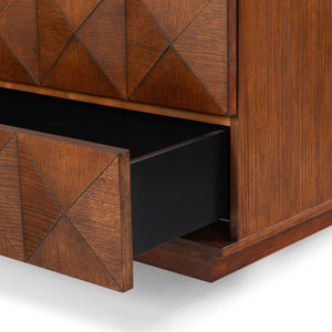 Safavieh PATTY 6-Drawer Dresser - Sculptural Contemporary Design with Spacious Storage for Modern Bedrooms Walnut SFV7206B