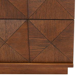 Safavieh PATTY 6-Drawer Dresser - Sculptural Contemporary Design with Spacious Storage for Modern Bedrooms Walnut SFV7206B