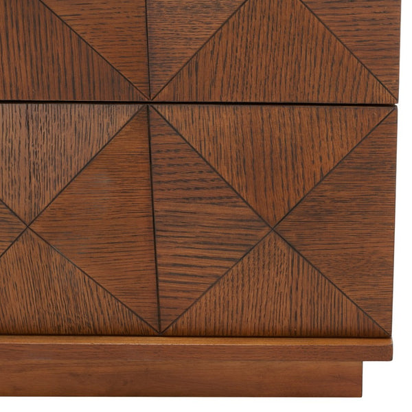 Safavieh PATTY 6-Drawer Dresser - Sculptural Contemporary Design with Spacious Storage for Modern Bedrooms Walnut SFV7206B
