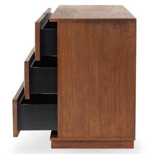 Safavieh PATTY 6-Drawer Dresser - Sculptural Contemporary Design with Spacious Storage for Modern Bedrooms Walnut SFV7206B