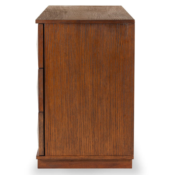 Safavieh PATTY 6-Drawer Dresser - Sculptural Contemporary Design with Spacious Storage for Modern Bedrooms Walnut SFV7206B