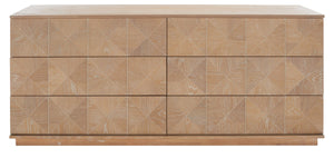 Safavieh Patty 6 Drawer Dresser XII23 Natural Wood SFV7206C