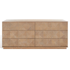 Safavieh Patty 6 Drawer Dresser XII23 Natural Wood SFV7206C