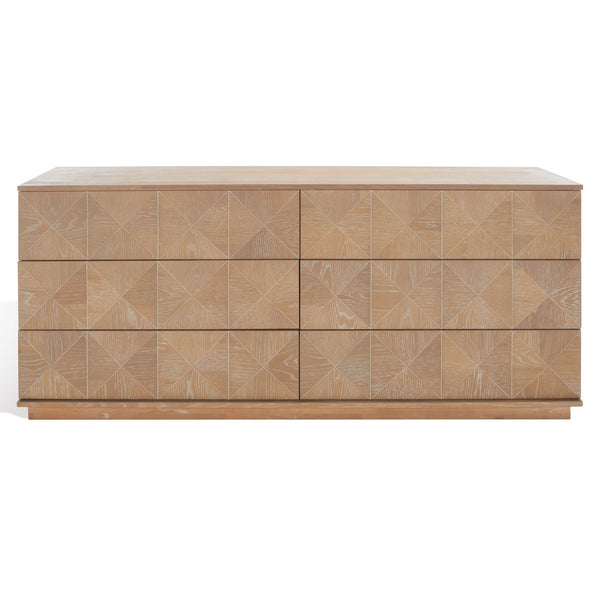 Safavieh Patty 6 Drawer Dresser XII23 Natural Wood SFV7206C