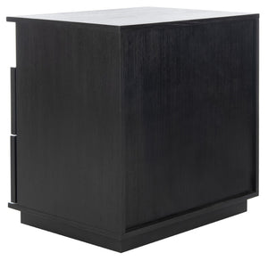 Safavieh PATTY 2 Drawer Nightstand for Smart Storage with Natural Wood Finish and Modern Design Appeal Black SFV7207A