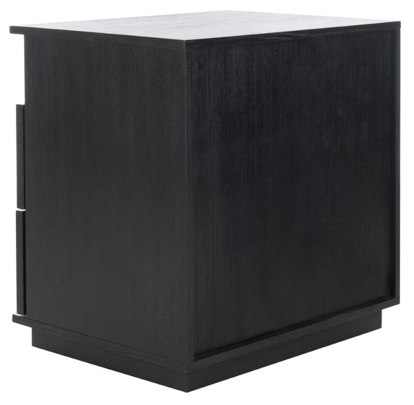 Safavieh PATTY 2 Drawer Nightstand for Smart Storage with Natural Wood Finish and Modern Design Appeal Black SFV7207A
