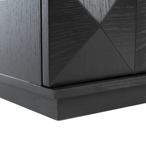 Safavieh PATTY 2 Drawer Nightstand for Smart Storage with Natural Wood Finish and Modern Design Appeal Black SFV7207A