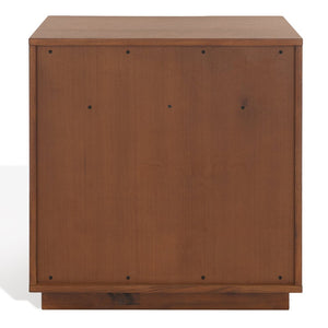 Safavieh PATTY 2 Drawer Nightstand for Smart Storage with Natural Wood Finish and Modern Design Appeal Walnut SFV7207B