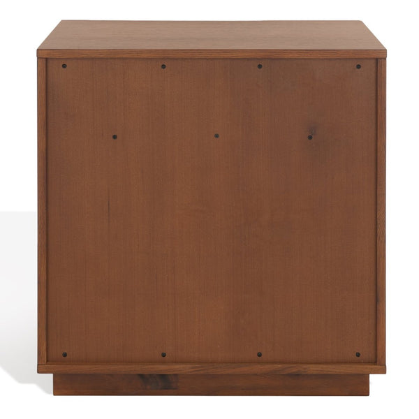 Safavieh PATTY 2 Drawer Nightstand for Smart Storage with Natural Wood Finish and Modern Design Appeal Walnut SFV7207B