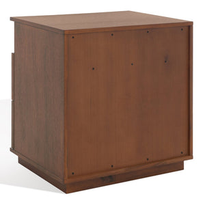 Safavieh PATTY 2 Drawer Nightstand for Smart Storage with Natural Wood Finish and Modern Design Appeal Walnut SFV7207B