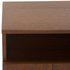 Safavieh PATTY 2 Drawer Nightstand for Smart Storage with Natural Wood Finish and Modern Design Appeal Walnut SFV7207B