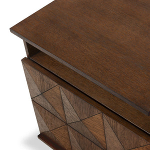 Safavieh PATTY 2 Drawer Nightstand for Smart Storage with Natural Wood Finish and Modern Design Appeal Walnut SFV7207B