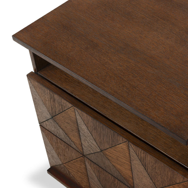 Safavieh PATTY 2 Drawer Nightstand for Smart Storage with Natural Wood Finish and Modern Design Appeal Walnut SFV7207B