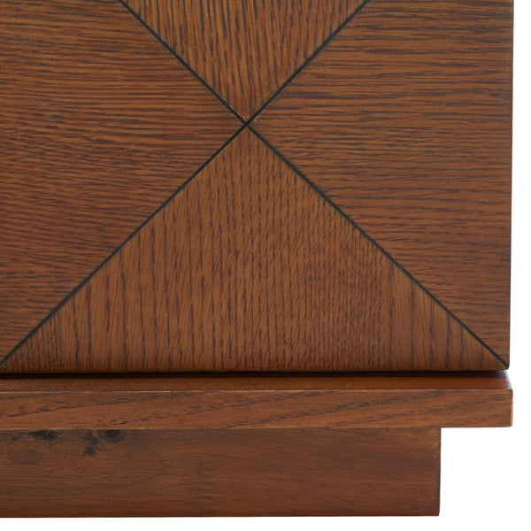 Safavieh PATTY 2 Drawer Nightstand for Smart Storage with Natural Wood Finish and Modern Design Appeal Walnut SFV7207B