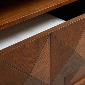 Safavieh PATTY 2 Drawer Nightstand for Smart Storage with Natural Wood Finish and Modern Design Appeal Walnut SFV7207B