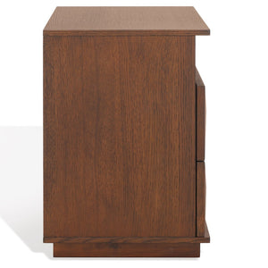 Safavieh PATTY 2 Drawer Nightstand for Smart Storage with Natural Wood Finish and Modern Design Appeal Walnut SFV7207B